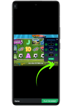 Big Bass Bonanza Football slot insatsinställning spelgränssnitt